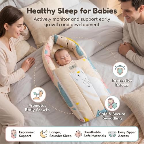 Image of StarAndDaisy Baby Mosquito Net with Mattress and Sleeping Bag, Foldable Mosquito Net Bed with Breathable Mesh, Portable Baby Bedding Set for Newborn