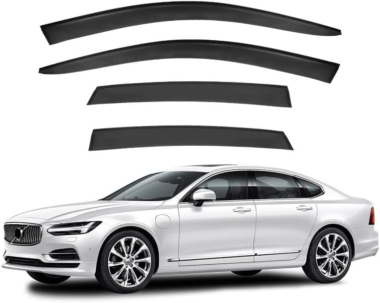 4pc Wind Deflectors Set Compatible for VOLVO S90 SWB MK1 2017-2023, Wind Rain Guards Car Window Shields Protector Deflectors Auto Parts