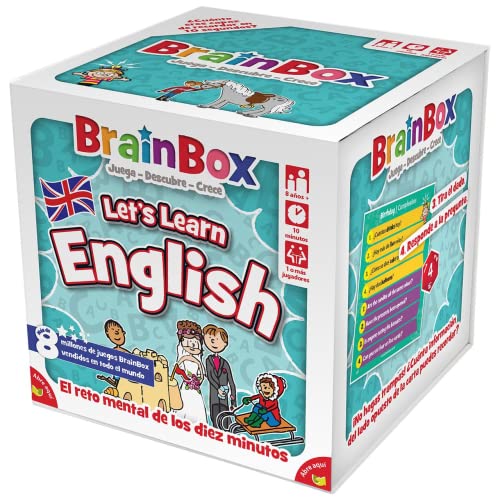 Beezerwizzer Studio | BrainBox Lets Learn English | Juego de Cartas de Memoria y Observación para Familias y Niños | A Partir de 8 Años | A Partir de 1 Jugador | 10 Minutos por Partida | Español