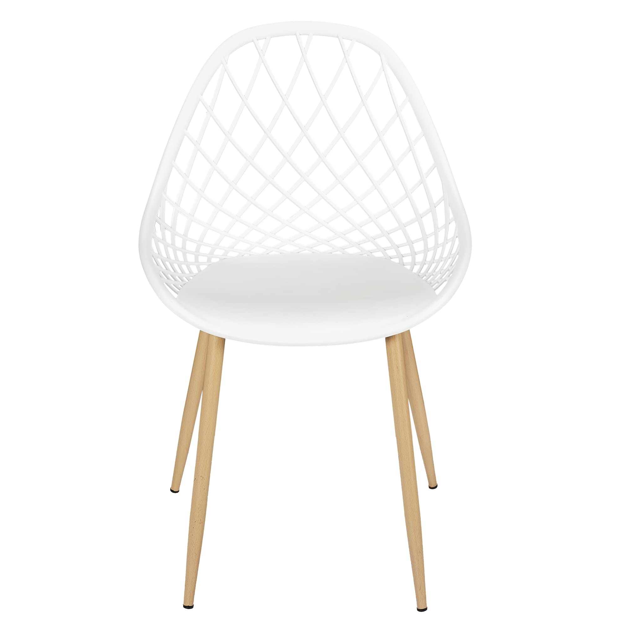 HOME DECO FACTORY Pack de 4 Sillas Malaga Interior y Exterior Blanco