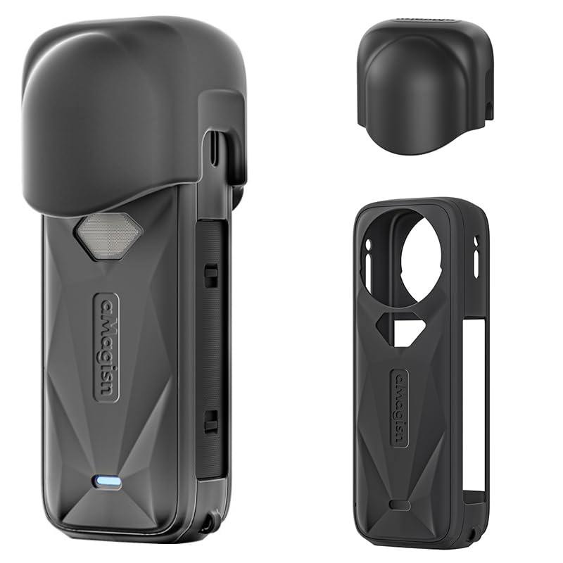 Coyktonty Silicone Protective Case with Lens Cap for Insta360 X5 Accessories,Comprehensive Protection Waterproof & Dustproof Lightweight (Black)