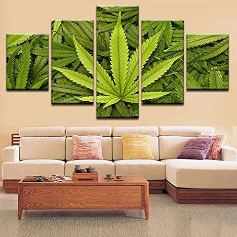 Back to 20s Canvas Wall Art 5 Pieces Nature Scene Plants Tree Canvas Print Wall Art Painting Decor for Home Decoration Picture for Living Room Stretched Framed Artwork (Overall 60x30, Nature 10) Cover