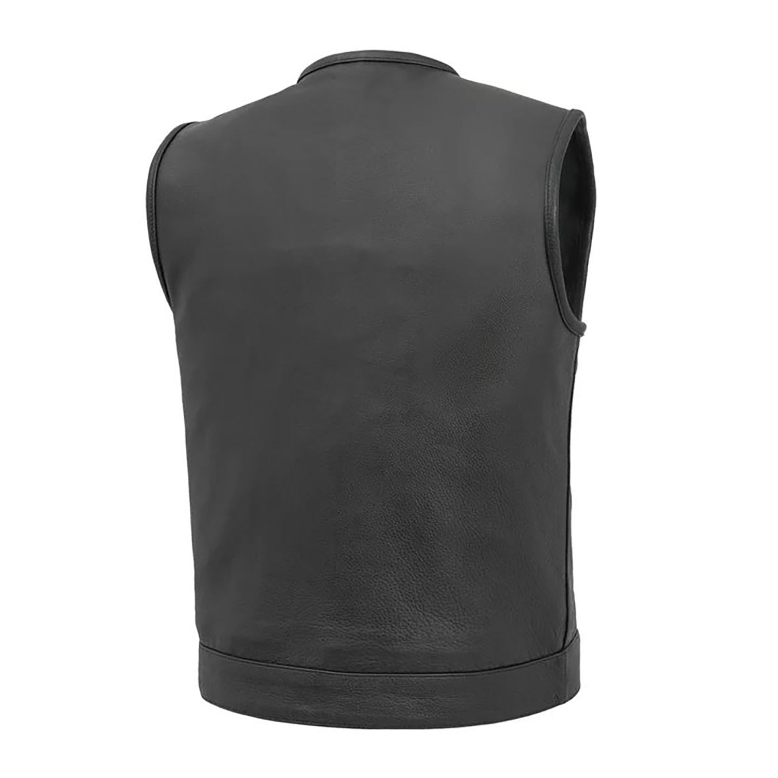 First Mfg Co - No Rival - Men's Motorcycle Biker Riding Black Leather Vest - 6X Large - Conceal Carry Pockets