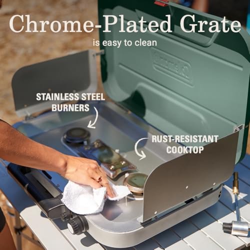 Image of Coleman Cascade 328 3-Burner Camping Stove, Portable Cooktop with 28,000 BTUs, Matchless Lighting, & Dual Wind Guards, Great for Outdoor Cooking, Camping, Tailgating, Grilling, BBQs, & More