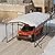 Lyromix 12x20 FT Heavy Duty Metal Carport, Outdoor Metal Carport Canopy with Additional Diagonal Bars and 4 Support Feet, Car Port Garage Galvanized Shelter for Car, Boat and Tractor