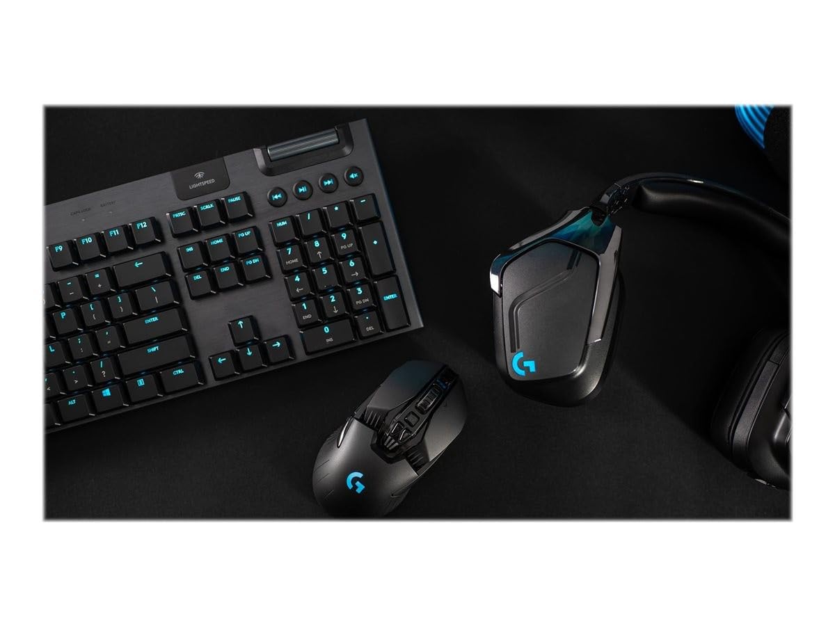 Logitech G915 Lightspeed Teclado Gaming Mecánico Inalámbrico con Teclas GL-Táctil de bajo Perfil, Diseño Ultra Delgado, 30 Horas de duración de la batería, Disposición QWERTY ES - Negro
