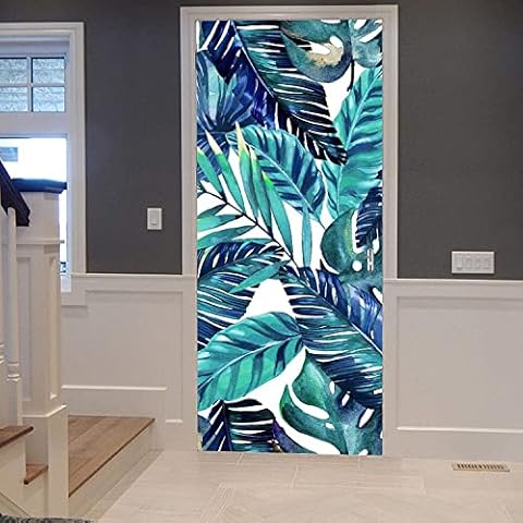 Custom 3D Palm Leaf Door Sticker Cover