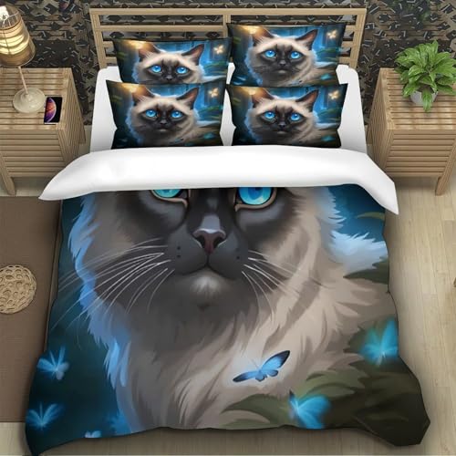 Parure de lit hypoallergique avec housse de couette anti-acarien tuiles bleues