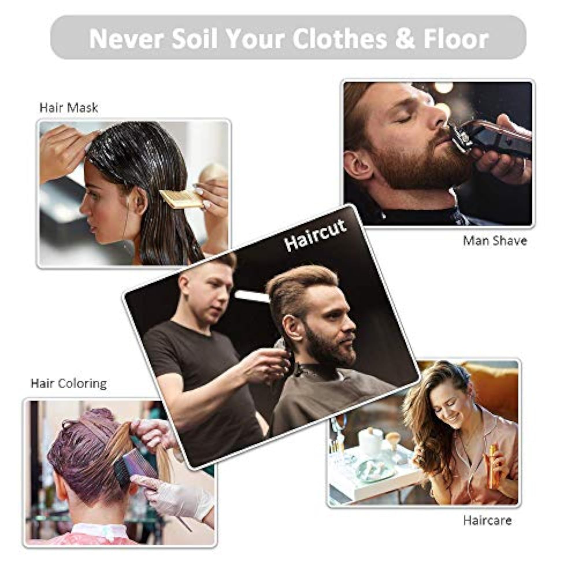 Waterproof Hair Cutting Cloak Umbrella Cape for Adults & Kids