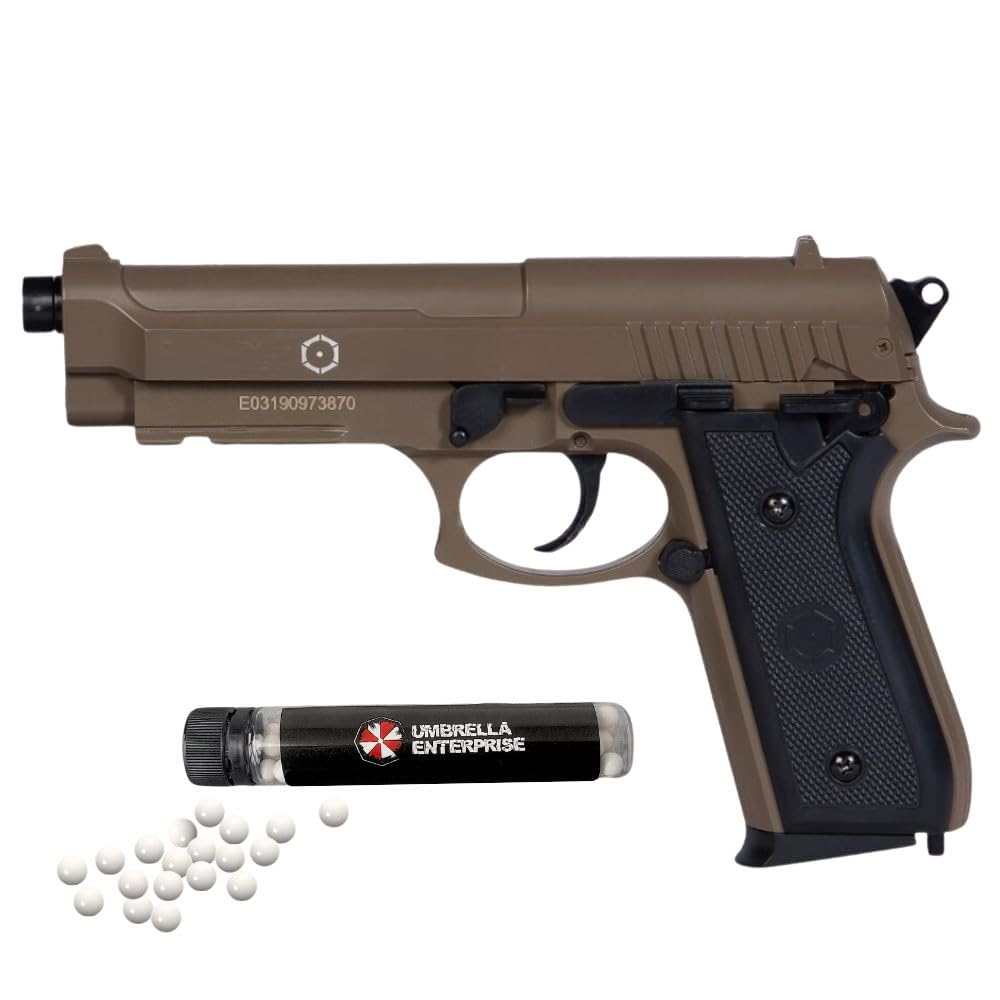 Pistola Softair PT92 a Molla Calibro 6 mm (Tan) con pallini