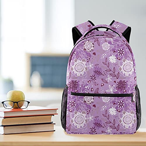 Sac à dos décontracté imprimé floral rose et multicolore Loptop - 6