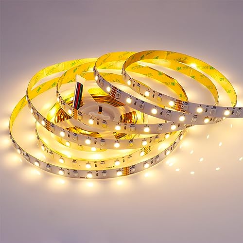 Tira de LED RGB+Blanco cálido 16.4 ft 360 LEDs SMD5050 24V miniatura 6