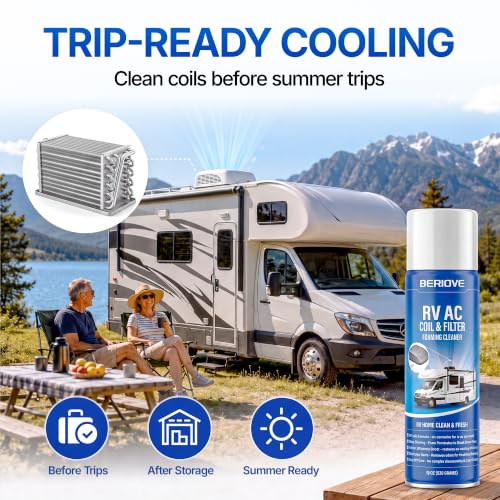 Image of AC Coil Odor Removal Cleaner: Gentle Foam Formula, Removes Dust & Grease Removal, Enhances Cooling Efficiency, Ideal for RV Owners & Campers 19oz (2pcs)