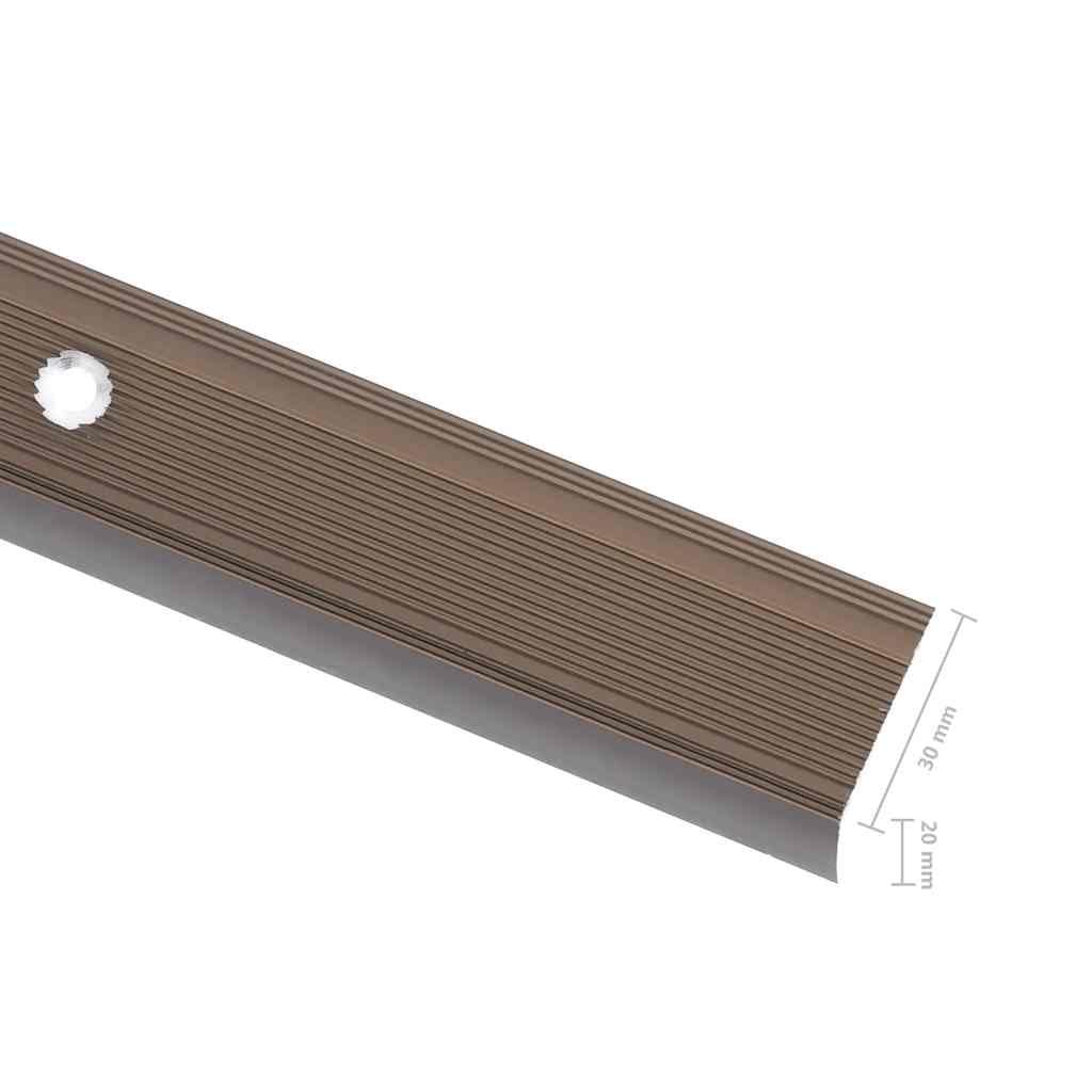 vidaXL Perfiles de peldaños forma de L 15uds aluminio marrón 100 cm, cantonera para peldaños, perfil de seguridad para escalera, laminado para peldaños