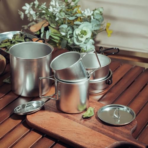 Kit ligero de taza para camping utensilios de cocina para picnic y trekking 3