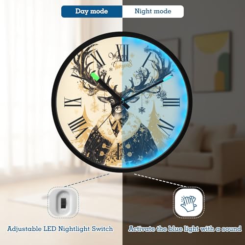 Horloge murale vintage renne gris, cadeau idéal pour la maison - 6
