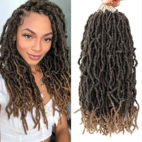 Faux Locs Crochet Hair 6 Packs/Lot 18 Inch Curly Freetress Crochet Hair Goddess Locs Crochet Twist Braids African Roots Synthetic Hair Extensions (T1B27)