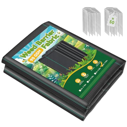 iropro Unkrautsperre, Landschaftsgewebe, hochbelastbares, gewebtes Unkrautvlies, Geotextilgewebe als Unterlage, Gartenboden, Gewerbe-Einfahrt, unkrautblockierende Abdeckmatte