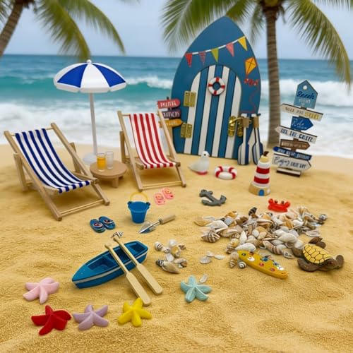 Paysage de plage miniature avec kit d'accessoires complet - 4