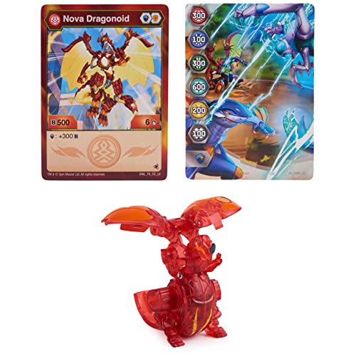 BAKUGAN Legends, Nova, Dragonoid, Figuras de acción iluminan, 1 Carta de Personaje y Carta Portal Metálica, Juguetes para niños a Partir de 6 años