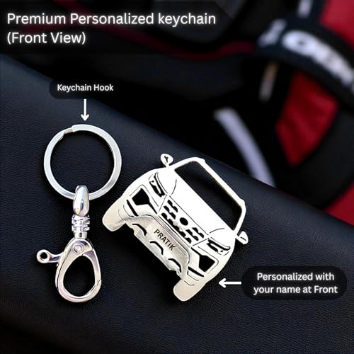 Image of Premium Stainless Steel Car Keychain | Personalized Custom Name Keyring | Stylish Car Shape Metal Key Holder made for Toyota Fortuner, Legender, Innova Crysta, Hycross, urban cruiser hyryder