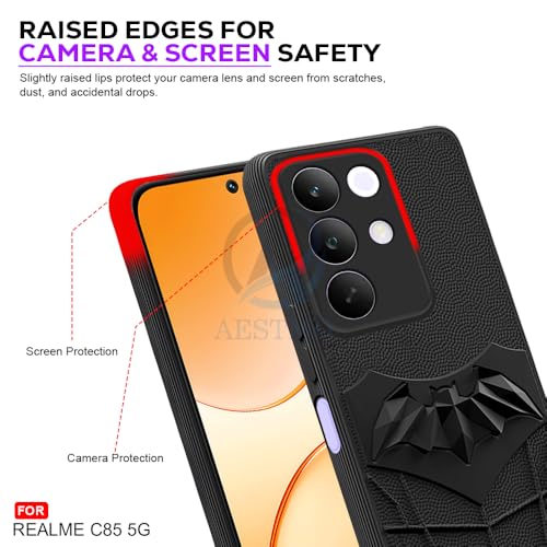 Image of AESTMO Back Cover for Realme C85 / 15X / Narzo 90X 5G | Stylish | Soft Silicone | Shockproof | Camera Lens Protection Back Cover for Realme C85 / 15X / Narzo 90X 5G (Black)
