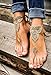 Barmine Lotus Crochet Tan Barefoot Sandals, Handmade one size fits all pack of 1 pair