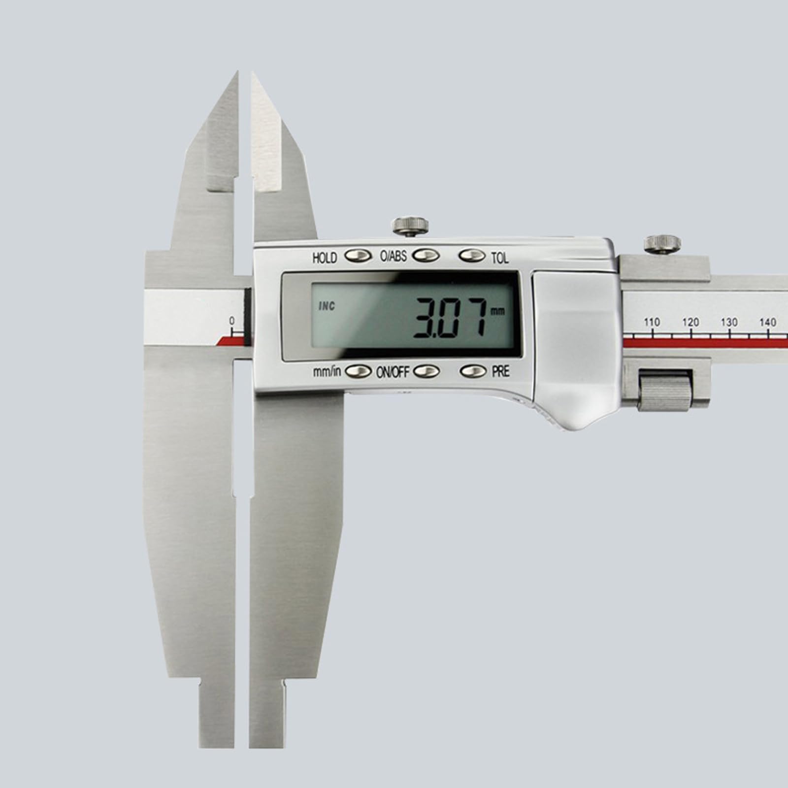 Digitaler Messschieber 400mm mit 100mm Messspitzen, Hochpräzise Edelstahl Schieblehre, LED Display, Innen- und Außenmessung (Messspitzen: 100mm)