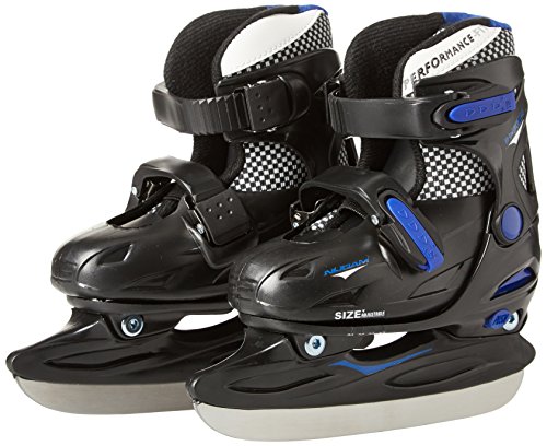 Nijdam Patins Children's Patins de Hockey sur Glace réglables Noir Noir - Noir/Bleu 27-30 Cover