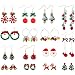 Produktbild Rebundex 15 Paar Ohrringe Weihnachten Set Hängend Weihnachtsohrringe Damen Weihnachts Ohrringe Set Christmas Earrings (Multi-15pcs)
