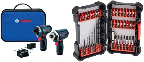 Miniatura 8 de Bosch - Juego de 40 piezas para taladro duro de impacto DDMS40 con kit combinado de herramientas eléctricas Bosch CLPK22-120  12 voltios inalámbrico