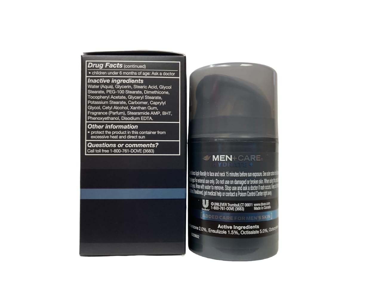 Dove Men+Care Hydrate+ Face Lotion with SPF 15, 3-Pack