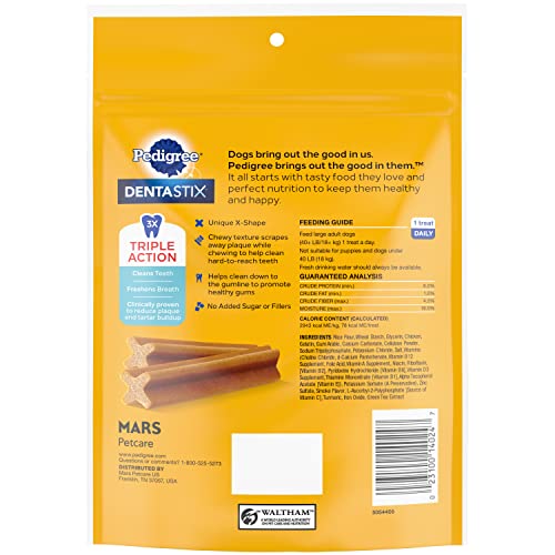 image for Pedigree Dentastix Dental Dog Treats for Large Dogs Original with Real
