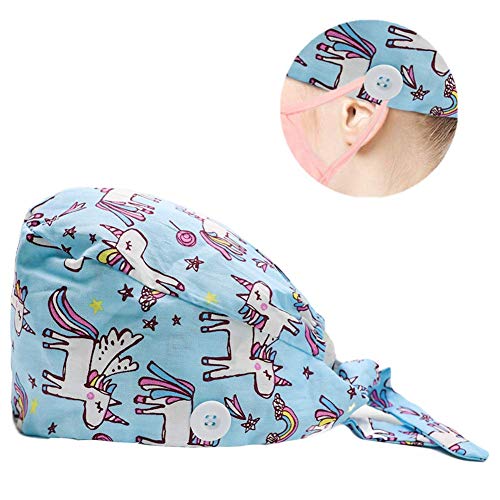 BUTITNOW Working Cap with Button and Sweatband Adjustable Bouffant Hats for Women Men