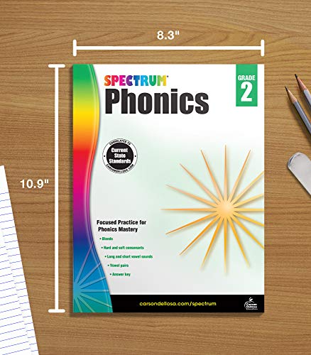 Spectrum Phonics Grade 2 Workbook, Blends, Consonants, Vowel Sounds and Pairs, Letters, Words, and Sentence Writing Practice, Classroom or Homeschool Curriculum - image 7