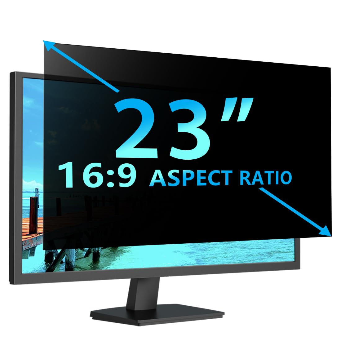 STARY 23 Zoll 16:9 Computer Blickschutzfilter für Breitbild-Monitor und Laptop - Blendfrei - Anti-Kratzer Schutzfolie - Datenschutzschild [1 Pack]