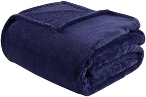 Microlight Cobija extragrande de tejido suave, Poliéster, Marino, King