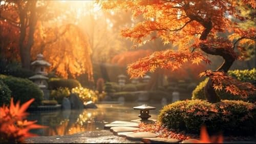 なまけ者雑貨屋 大人のパズル1000ピース 紅葉瞑想 秋の木の葉風景パズル パズルホームギフトパズルパズルパズル多色に挑戦