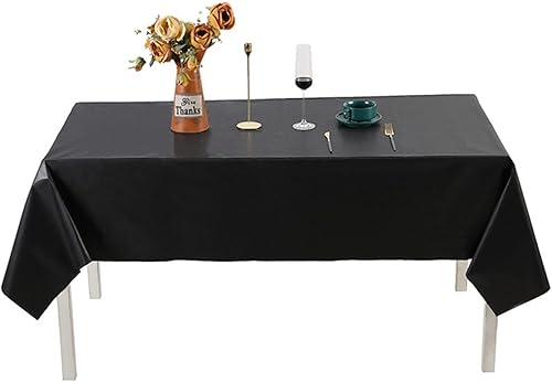 Miniatura 8 de Mantel de plástico desechable, paquete de 5 manteles de 54 x 108 pulgadas, para fiestas, picnic, boda, decorativo, manteles, a prueba de fugas y