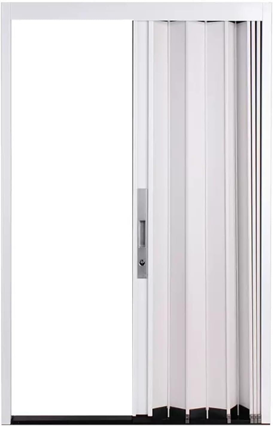 Portes intérieures coulissantes en accordéon avec cadre de porte et serrure à clé