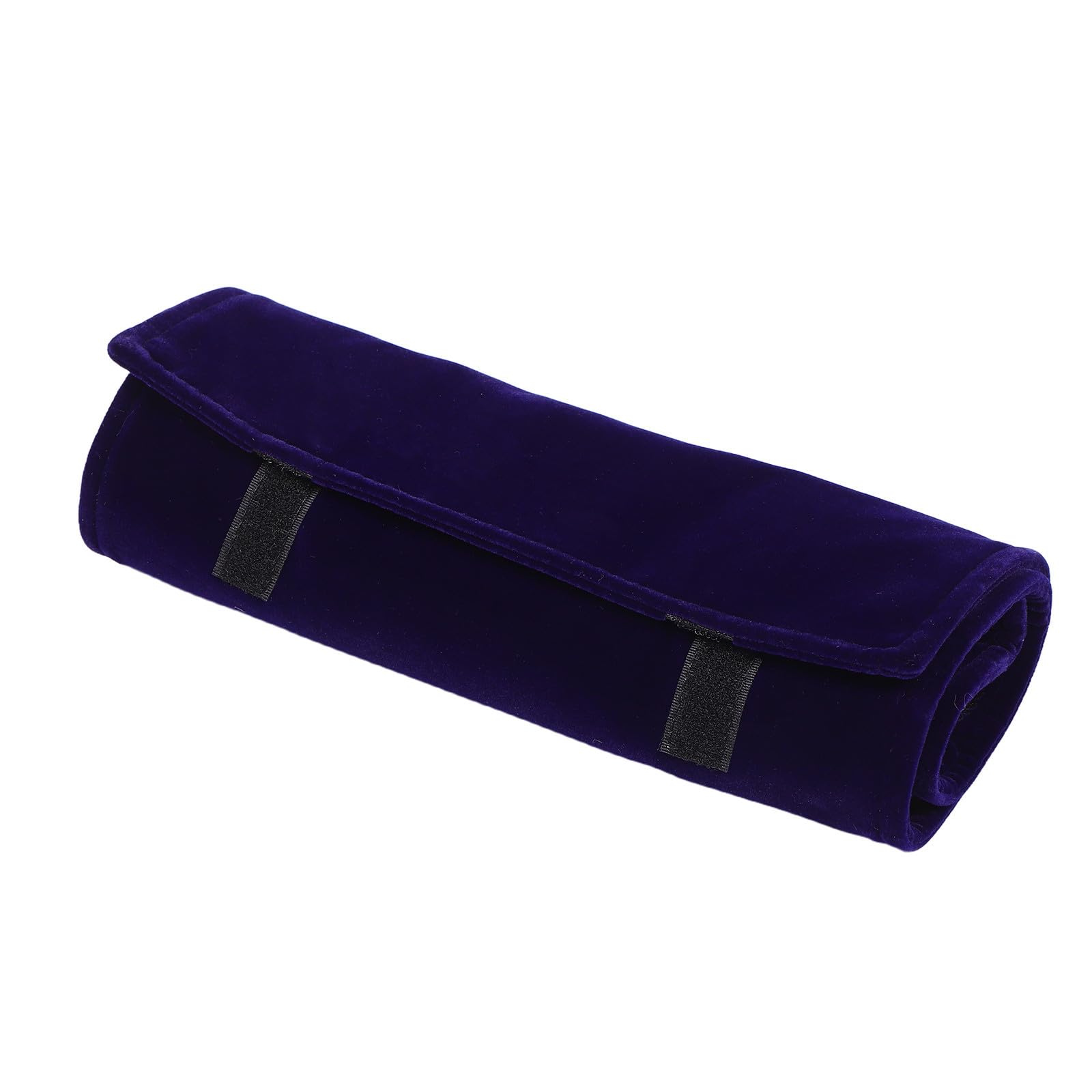 Estuche para collares sin enredos en terciopelo azul compacto ideal para viajes ordenados