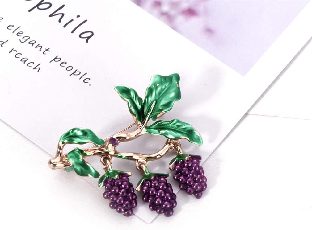 YAZILIND Women's Grape Brooches Cute Fruit Enamel Lapel Pins Brooch Pin Jewelrys for Jewelry - Image 5
