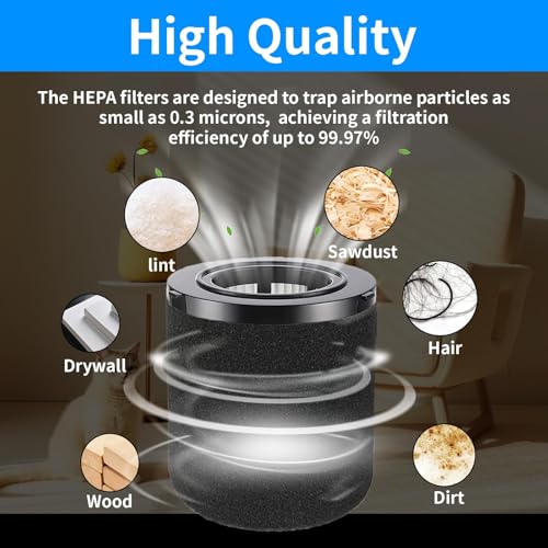 Image of 9 Pack DCV5801H DCV580H Vacuum HEPA Filter for DeWalt DCV580H, DCV581H 20V MAX Wet /Dry Vacuum, Washable and Reusable, 6 Foam Sleeve Filters and 1 Brush