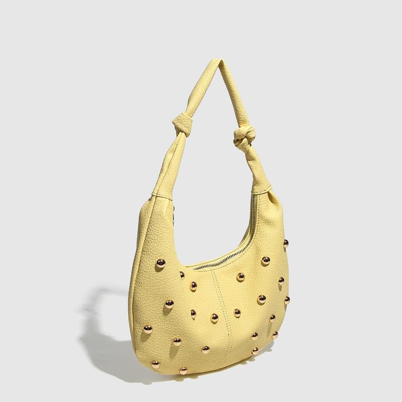 Studded Hobo Purse for Women Crescent Shoulder Bag PU Leather Vintage Half Moon Bags Trending Knot Purses and Handbags2