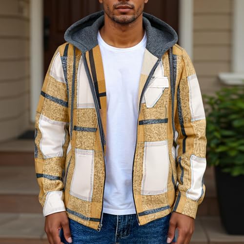 RTTUIOP Mens Hoodies Plaid Jacket Big and Tall Shirts Winter Casual Long Sleeve Zipper Coat Hoodies Comfort Overcoat2