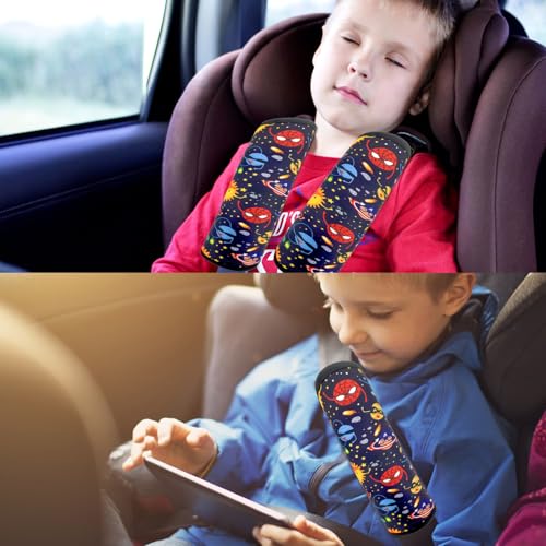 Image of Seat Belt Cover for Kids, Seat Belt Pad for Boys Girls, Car Seat Straps Shoulder Pads for Kids, Kid's Seat Belt Cushion, Shoulder Strap Pad, 1 Piece (Hero Planet)