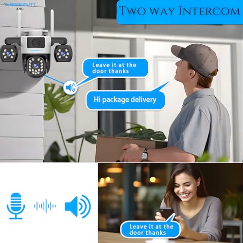 Image of XUGA K9R 9MP 3 Lens 4G Sim PTZ Outdoor CCTV Camera | Ideal for home, gym, or farm. Supports Airtel 4G SIM. Features 360-degree three-side view, night vision, and motion alarm.