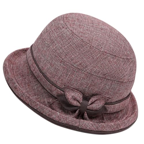 VaiKanhai Sombrero de pescador estampado para mujer e invierno, sombrero de popa, estilo informal, melón para hombre, marrón, M