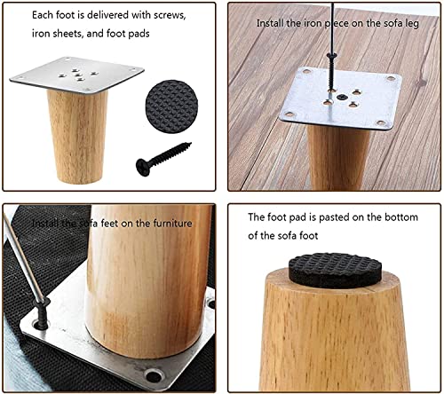 Patas de madera para sofá que elevan tus muebles facilitando la limpieza 4