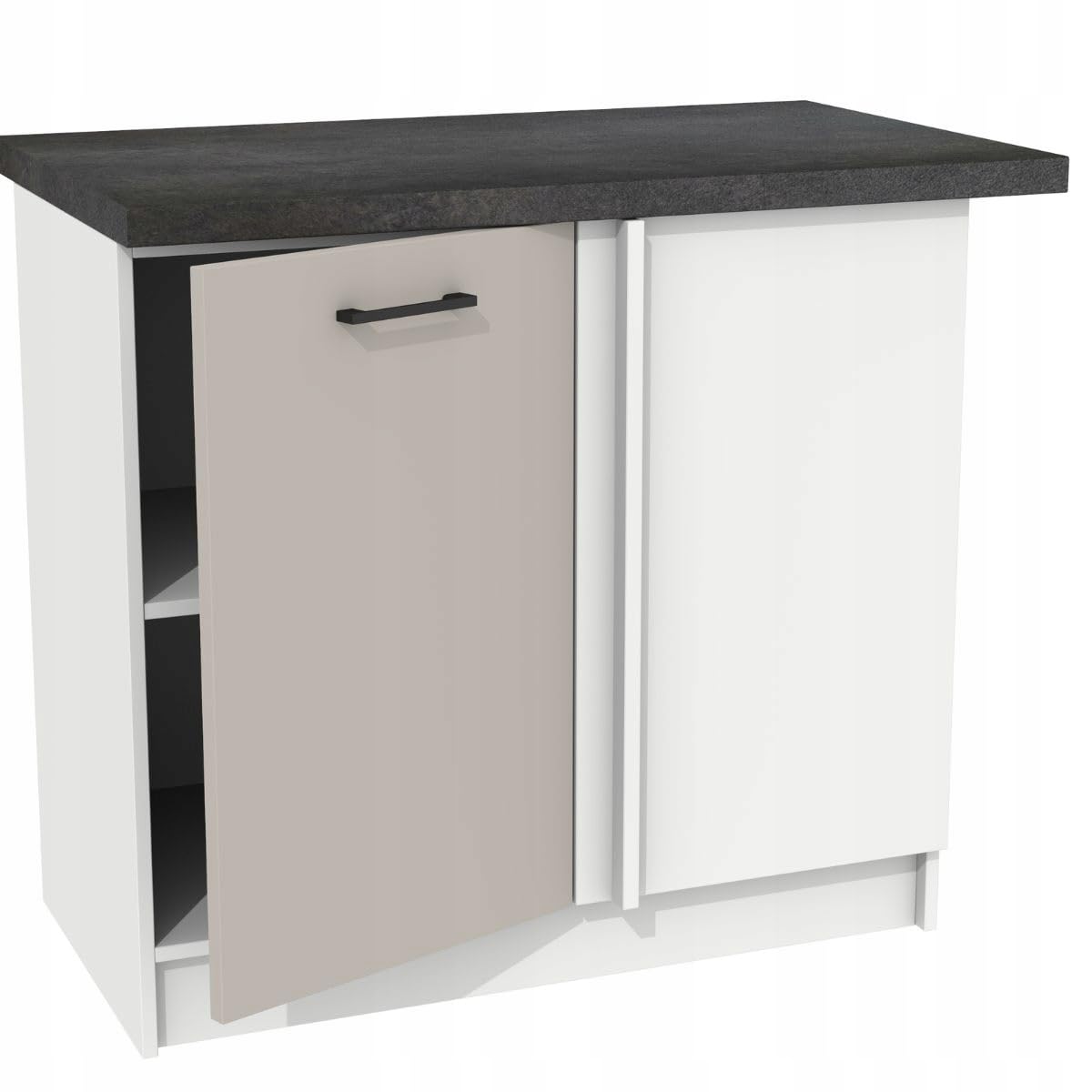Blinder Eckschrank mit Arbeitsplatte – Universell montierbar - robuste Möbelplatte 16 mm - inklusive strapazierfähiger Arbeitsplatte - funktionale Lösung für Küchen